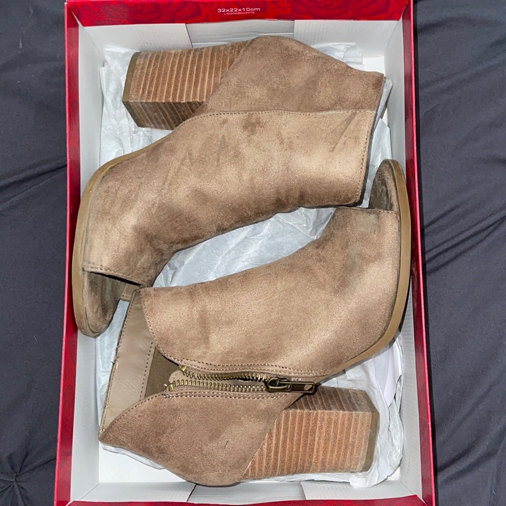 Peep toe booties